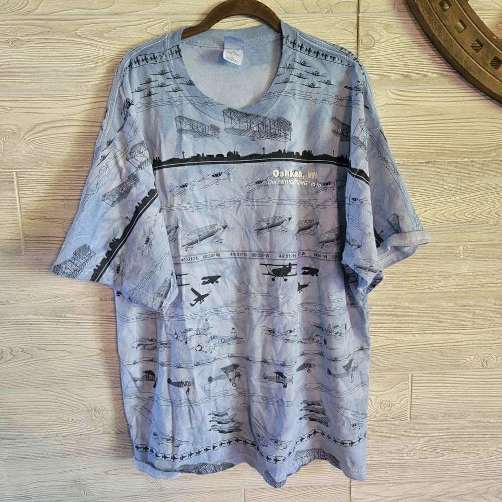 Vintage Wright Brothers Oshkosh WI SZ XXL Airplanes Aviation